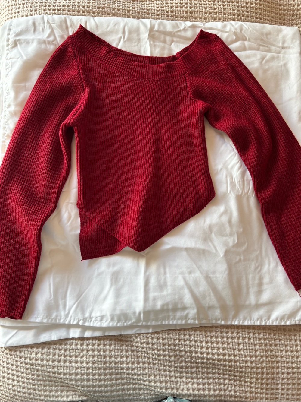 Red Women’s Knit Sweater - Classic Boatneck